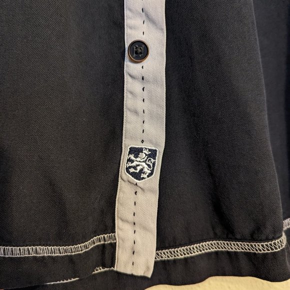 Nat Nast 100% Silk Short Sleeve Button Up Shirt Black Mens Size L - Picture 9 of 14